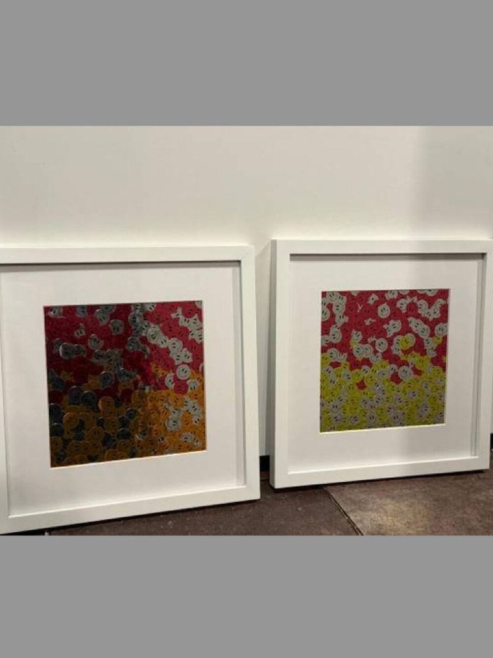 'Smiley Face Galore' Accent Holographic Framed Art (PAIR)